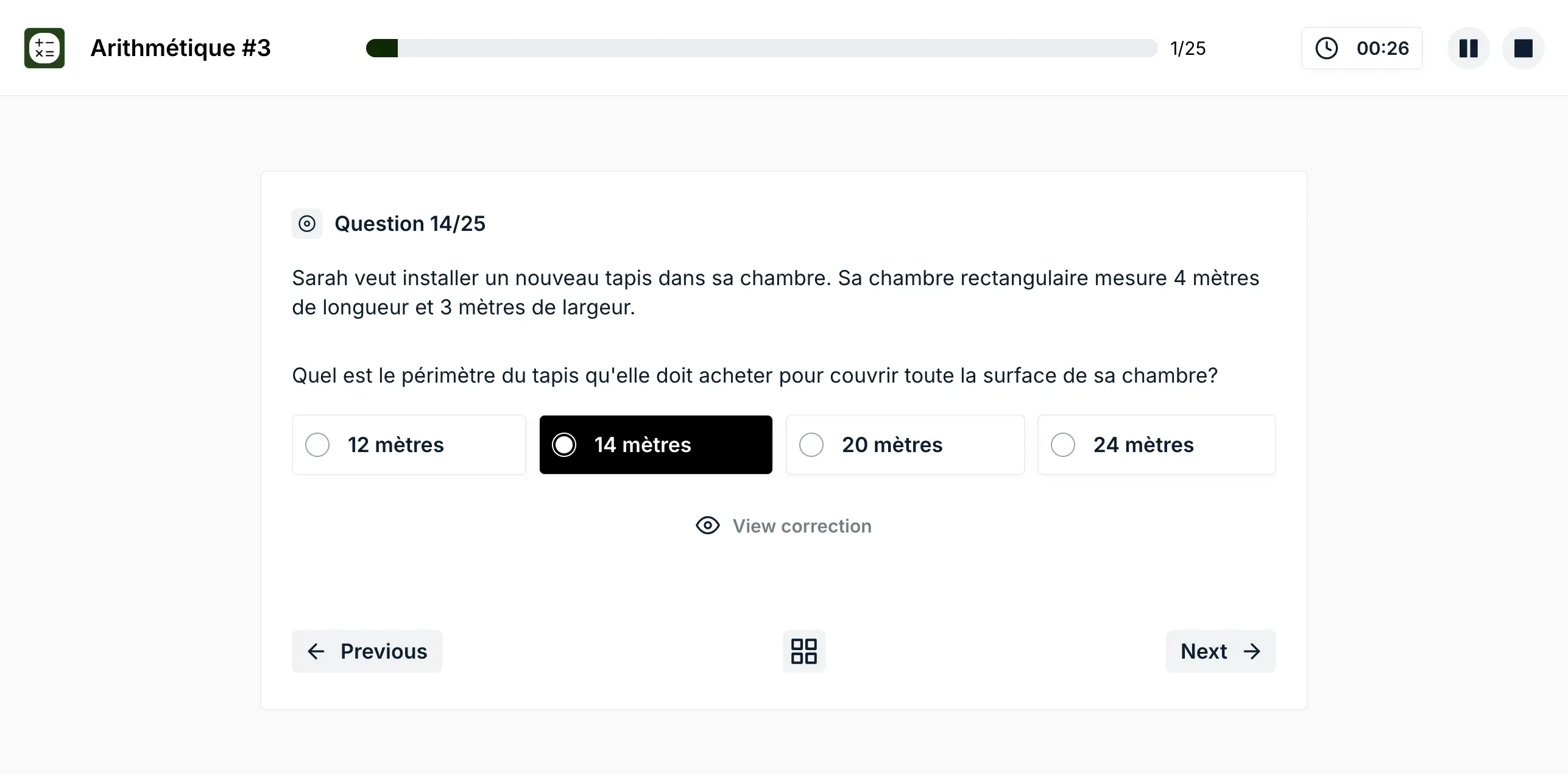 Exercice d'aptitude numérique