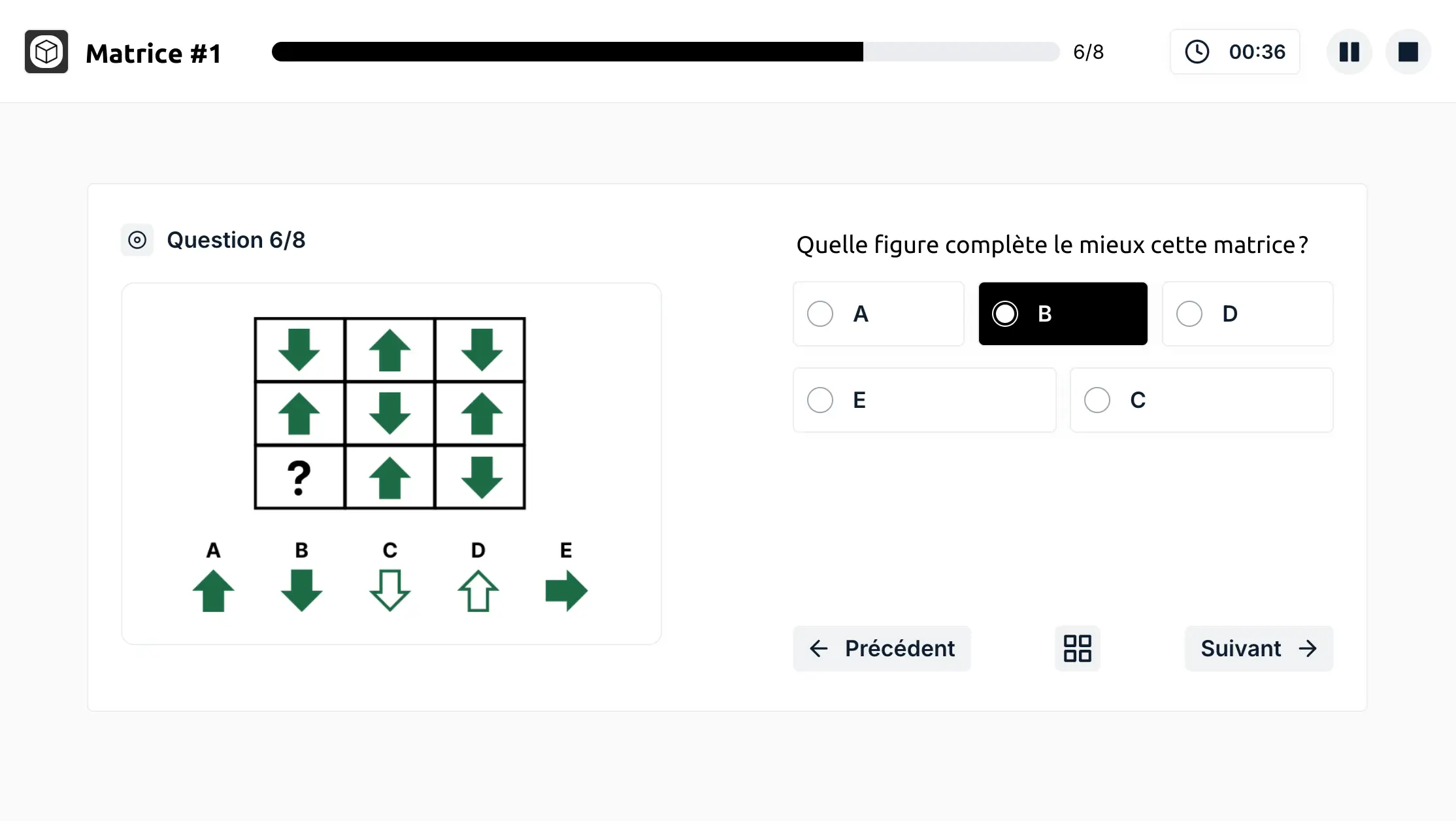 Matrix exercise on Exam Arena